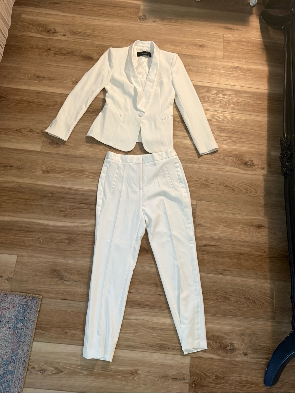 Zara White Tailored Blazer & Tapered Trousers Set